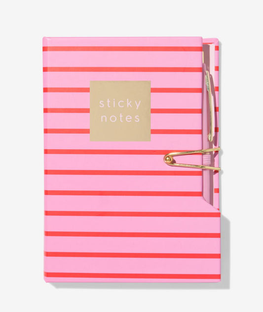 Sticky Notes Pink Stipes
